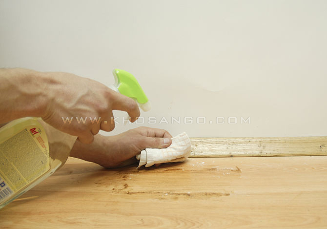 bước 4 loại bỏ vết ố sàn gỗ